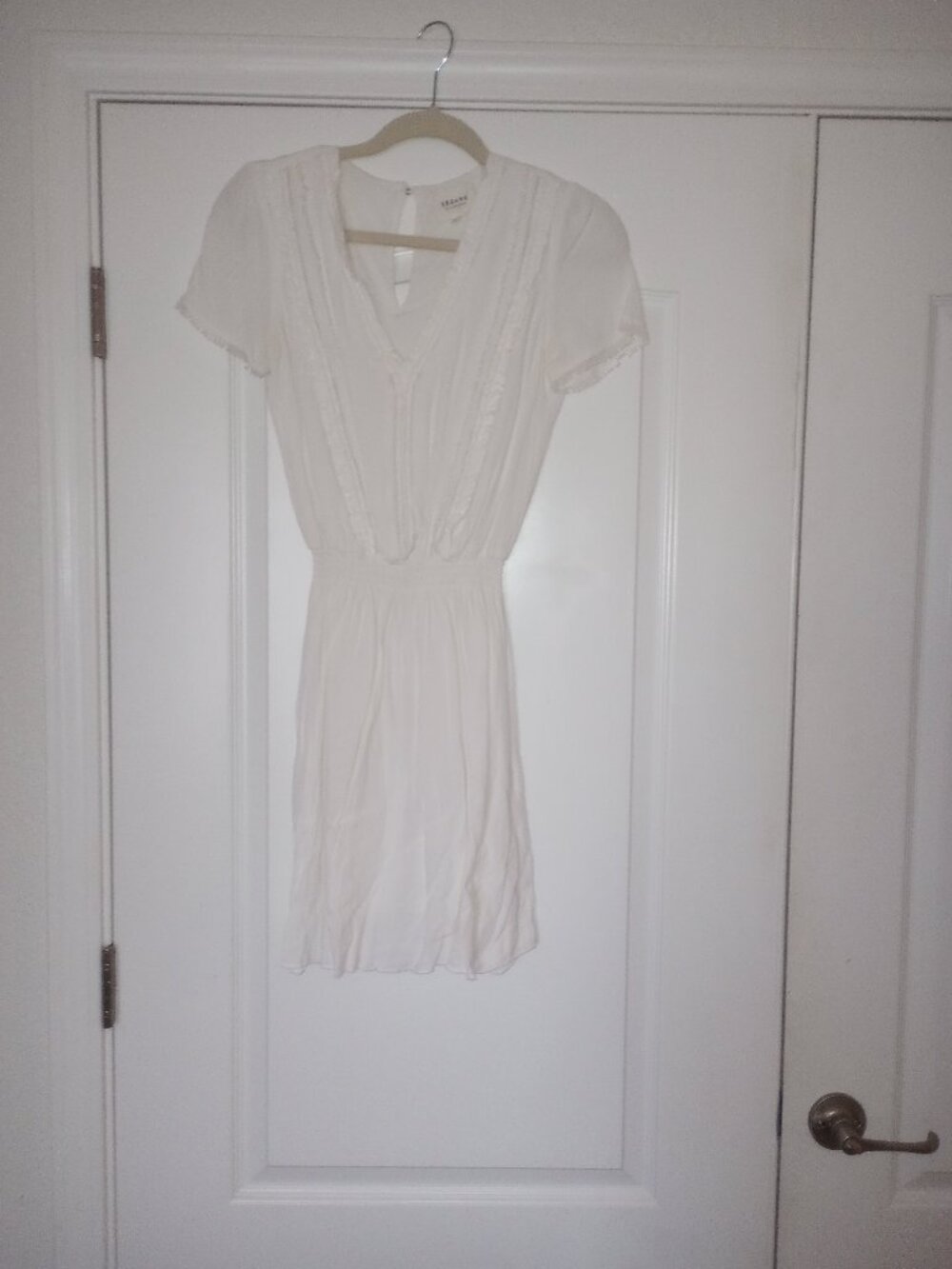 Sezane White Lace Mini Dress